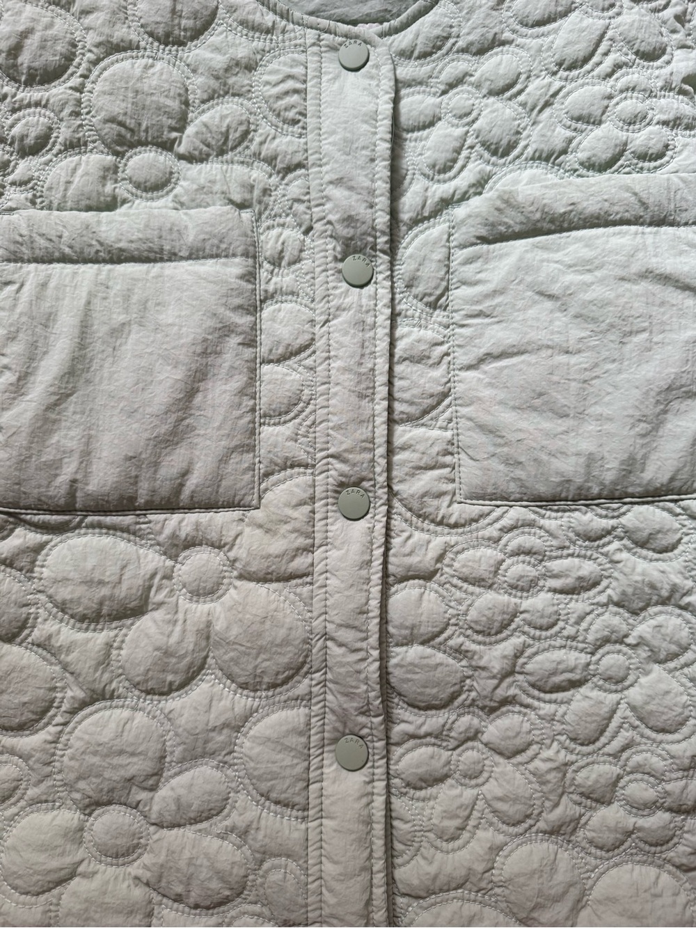 Zara Kids Sage Green Floral Quilted Jacket 11-12 - Picture 7 of 8